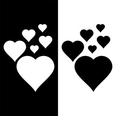 black and white heart icon