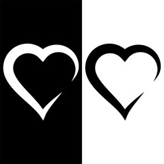 black and white heart icon