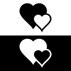 black and white heart icon