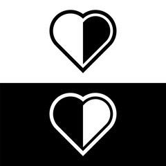 black and white heart icon