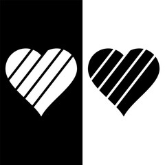 black and white heart icon