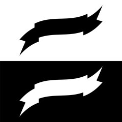 black and white banner icon