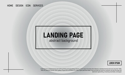 Abstract geometric circles grey background for landing page.