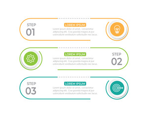 Business infographic thin line process with square template design with icons and 3 options or steps. Vector illustration.
