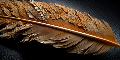 Intricate Detail of Owl Feather -ai generated