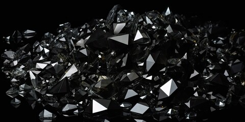 Diamond Shards on Black Surface -ai generated