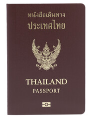 Thai passport with shadow on transparent background