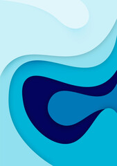 Vertical banners paper cut waves abstract background.
