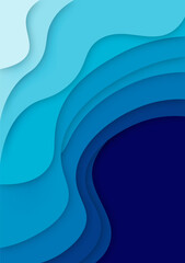 Vertical banners paper cut waves abstract background.