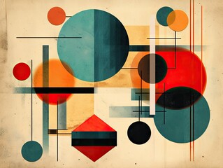 Abstract Geometric Collage Art -ai generated