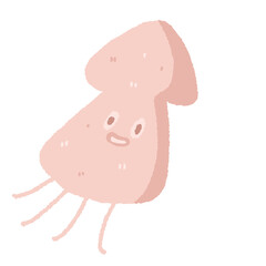 squid  seafood cute design illustration 