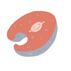 salmon  seafood cute design illustration 
