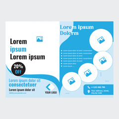 Half-fold commercial business vector flyer