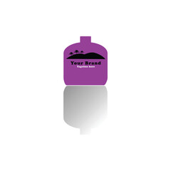 Fototapeta premium drink bottle logo with mountain image