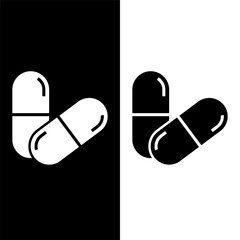 black and white capsule icon