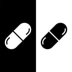 black and white capsule icon