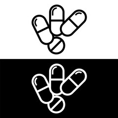black and white capsule icon