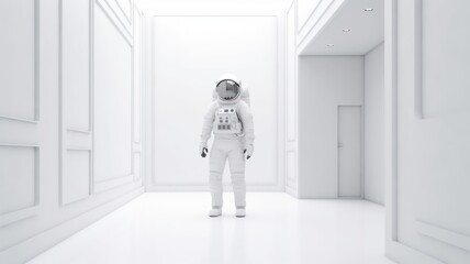 Olitary astronaut. Generative AI - obrazy, fototapety, plakaty