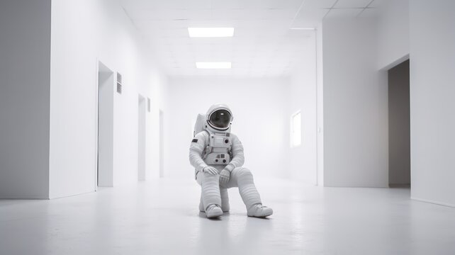 Olitary astronaut. Generative AI