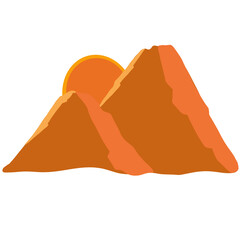 Mountains of various shapes, colorful, png