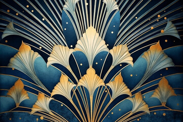 Generative ai. Art Deco Christmas abstract background © allasimacheva