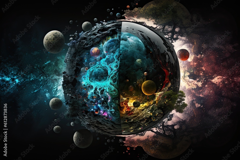 Poster the multiverse of madness cosmic energy chaos mysterious. generative ai aig15.