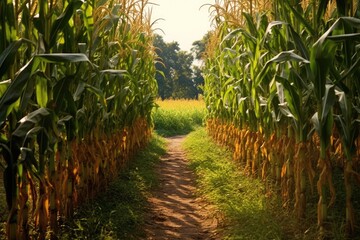 Different corn plantation Generative AI