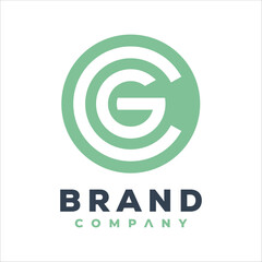 CG letter alphabet abstract logo vector initials