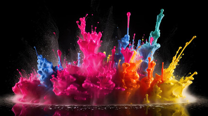 exploding powder at the ground, wallpaper artwork, ai generated image