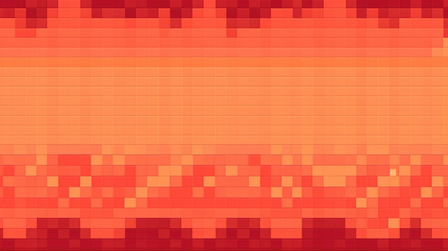 a pixel inspired wallpaper design of cubes and blocks in orange red color, ai generated image