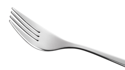 Empty steel or silver fork, cut out