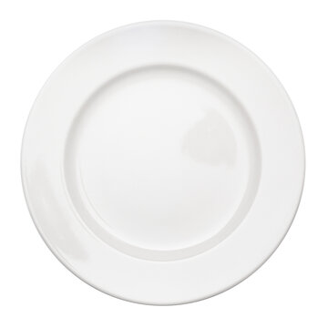 Empty white round plate, cut out