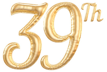 39th anniversary number Gold