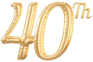 40th anniversary number Gold