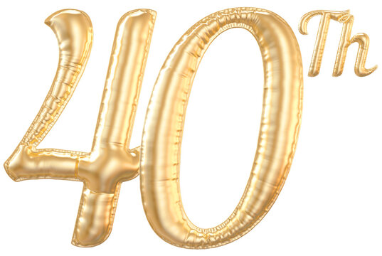 40th anniversary number Gold