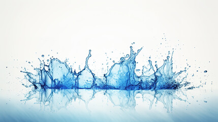 blue ink splashes into water, wallpaper design, ai generated image