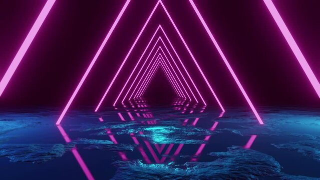 80s Triangle Neon Background Loop