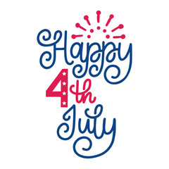 4th of july independence day lettering