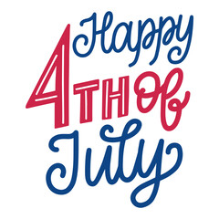 4th of july independence day lettering