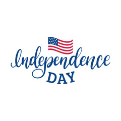 4th of july independence day lettering