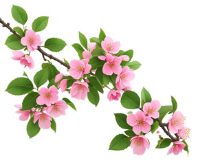 pink and white flowers generative AI 