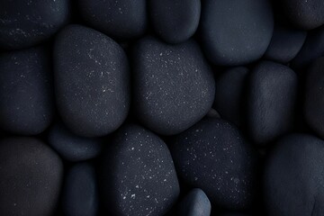 black stones on black background.AI generated