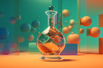 Abstract glassmorphism bottle - AI generated