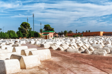 Jewish cemetery in ancient old medina, Marrakech, Morocco, Africa