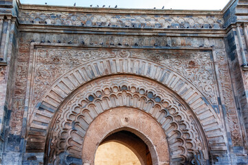 View of Bab Agnaou stone gate near Kasbah in Marrakech