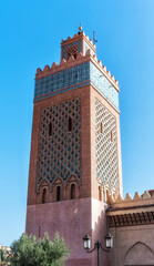 The minaret of the Kasbah Mosque - one of the most important historical mosques in Marrakech