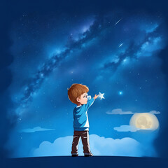 Obraz premium child in the night