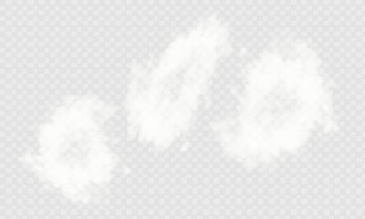 A transparent special effect is highlighted by fog or smoke. White cloud vector, snow storm. Glitter of stars through a snowy haze.
