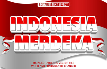 Indonesia Merdeka editable text effect 3d style template