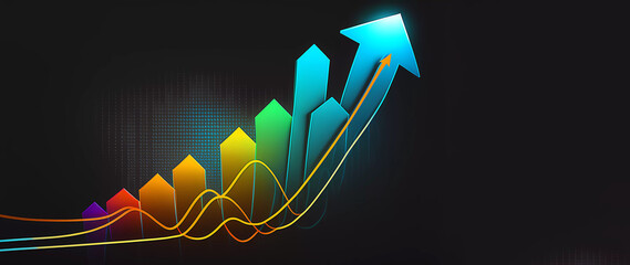 Growth chart. A sharp increase. Banner. created by AI